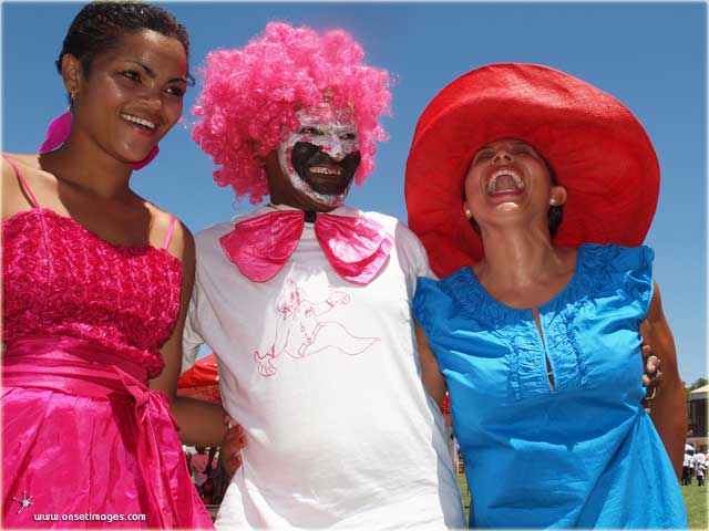 Turnol Abrahams, Leader of the Ghosterian Troupe (middle) with his daughter Janine Van Rooyen (left) who won the singing category and adjudicator Marlene le Roux
